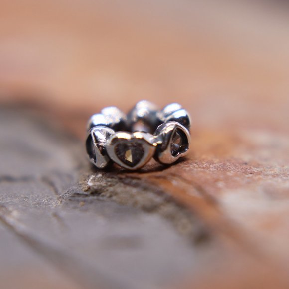 Hearts Spacer Bracelet Charm - S925 Sterling Silver Fits Pandora - Picture 4 of 5